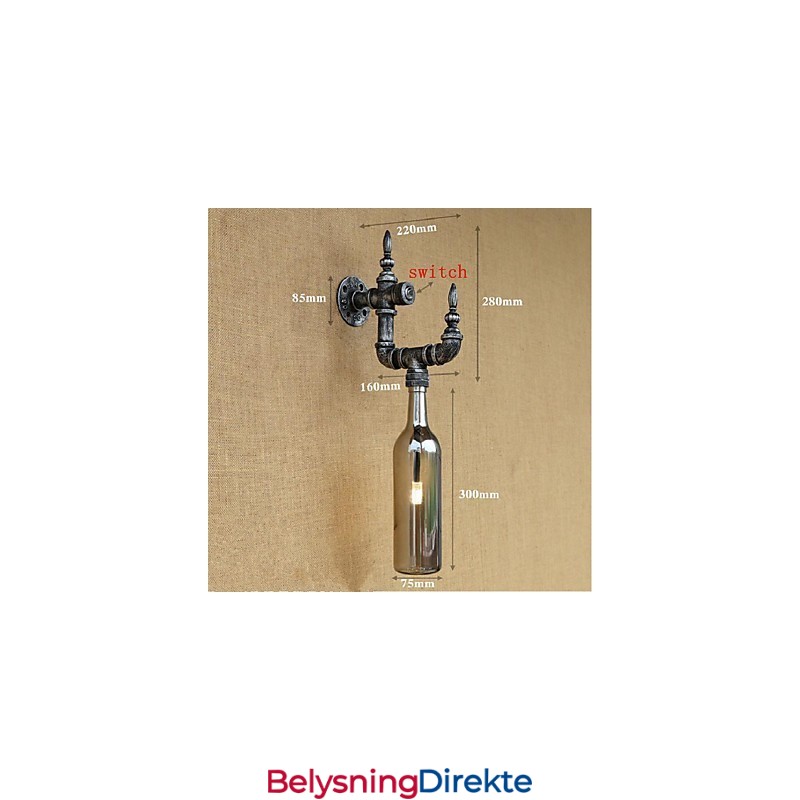 Retro Nostalgi Med Bryter Kafébar Restaurantgang Vannpipe Flaske Vegglampe