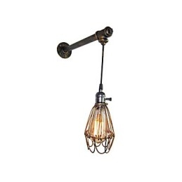 Loft Vintage Vegglamper Med Bryter Industriell Edison Fashion Simplicity Vegglampe I Metallsokkel