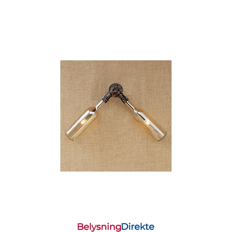 Retro Amerikansk Landsby Kreativ Industri Vind Designer Vannflaske Vegglampe Vegglampe Rav