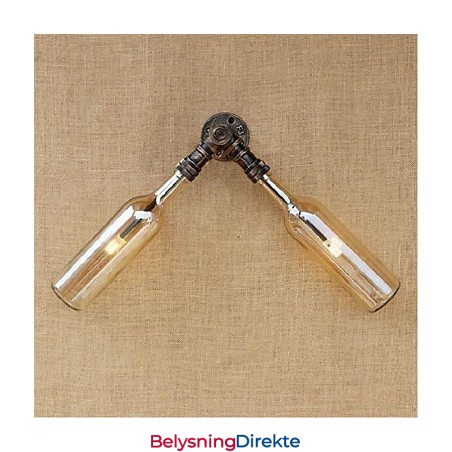 Retro Amerikansk Landsby Kreativ Industri Vind Designer Vannflaske Vegglampe Vegglampe Rav