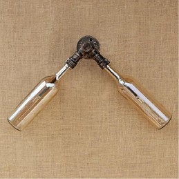 Retro Amerikansk Landsby Kreativ Industri Vind Designer Vannflaske Vegglampe Vegglampe Rav