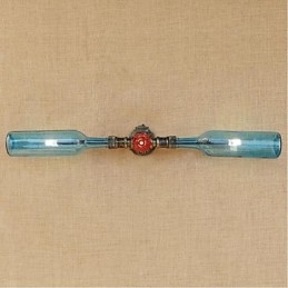 Retro Amerikansk Landsby Kreativ Industri Vind Designer Vannflaske Vegglampe Vegglampe Blå