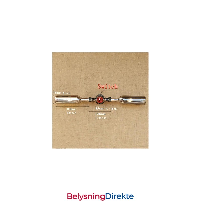 Retro Amerikansk Landsby Kreativ Industri Vind Designer Vannflaske Vegglampe Vegglampe Blå