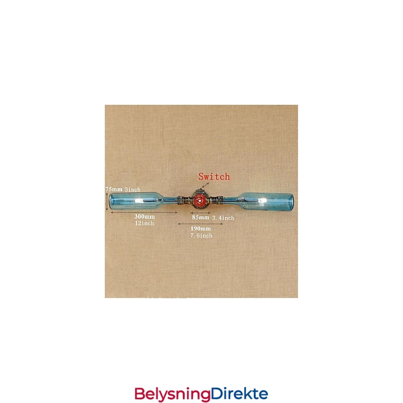 Retro Amerikansk Landsby Kreativ Industri Vind Designer Vannflaske Vegglampe Vegglampe Blå