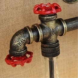 Retro Industriell Vindbryter Med Vannflaske Vegglampe Blå