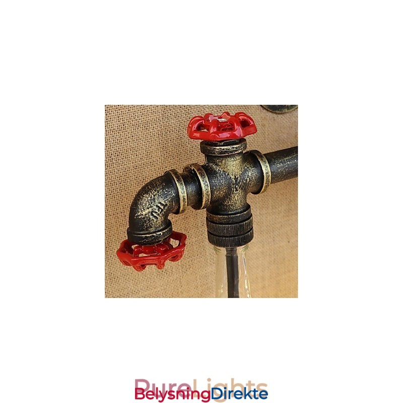 Retro Industriell Vindbryter Med Vannflaske Vegglampe Blå