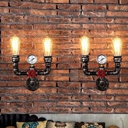 2 Hoder Vintage Industrielle Metallvegglamper Restaurant Kafé Bar Dekorasjonsbelysning
