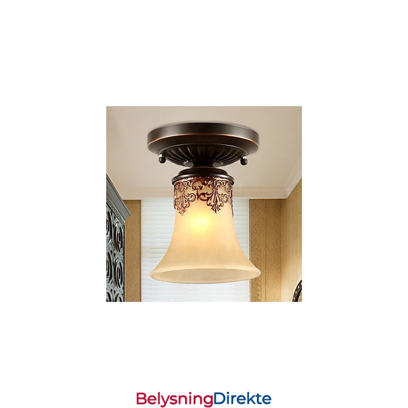 Vintage Landlig Øymaleri I Metall, Innfelt Montering