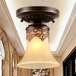 Vintage Landlig Øymaleri I Metall, Innfelt Montering