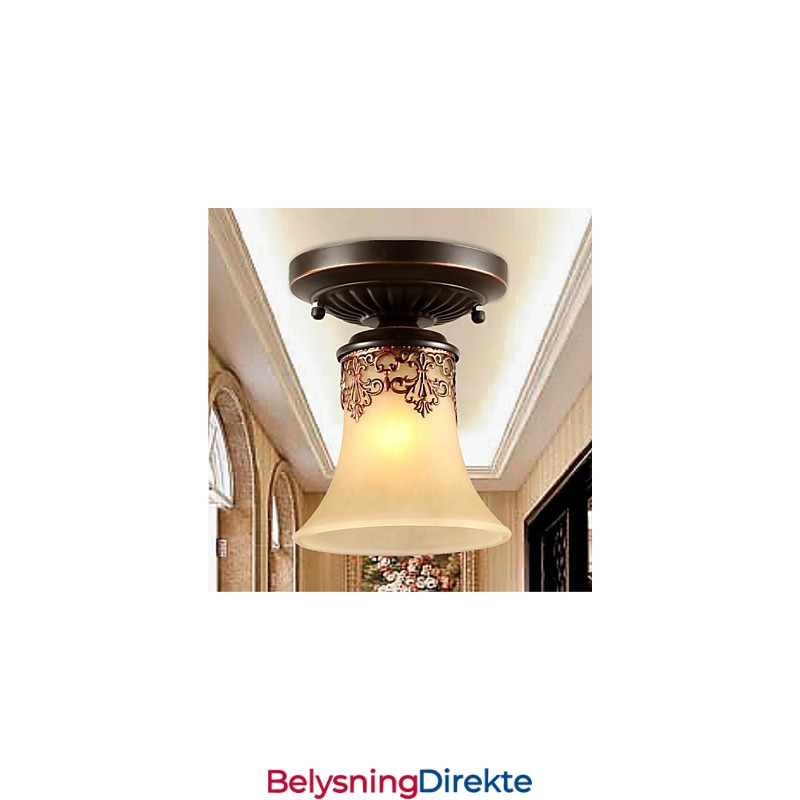 Vintage Landlig Øymaleri I Metall, Innfelt Montering