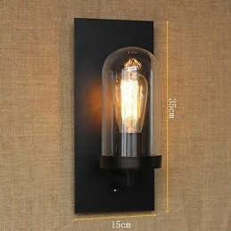 Kreativ Moderne Minimalistisk Restaurantbar Amerikansk Landlig Midtgangstrapp Edison Vegglampe Med Enkelt Hode I Glass