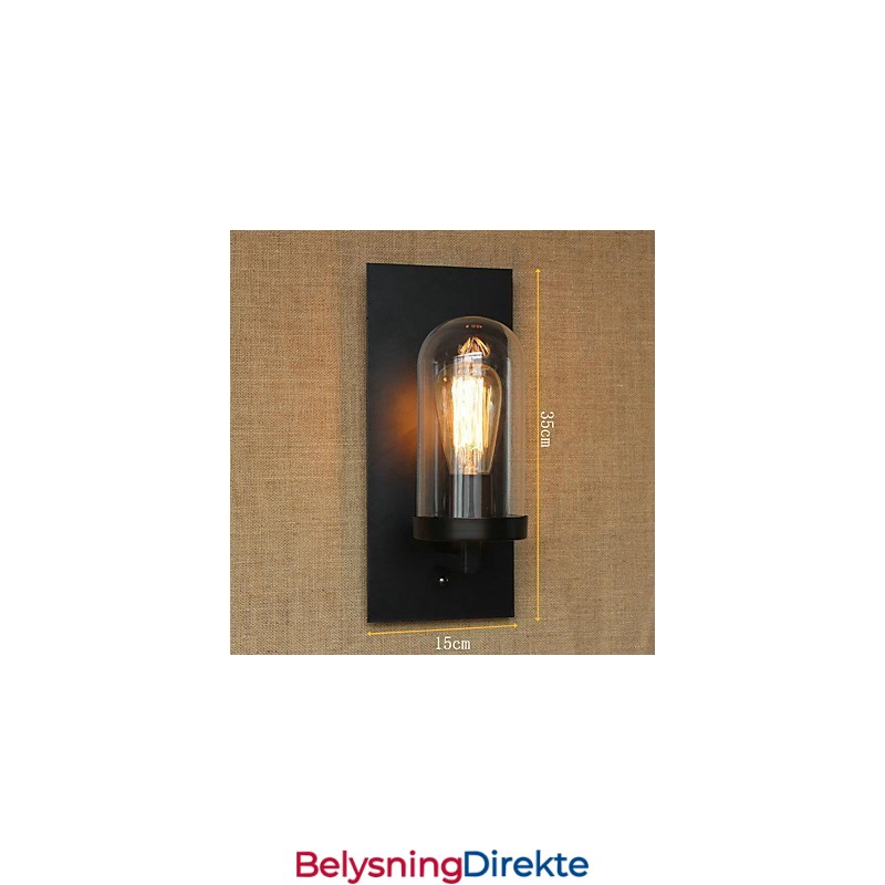 Kreativ Moderne Minimalistisk Restaurantbar Amerikansk Landlig Midtgangstrapp Edison Vegglampe Med Enkelt Hode I Glass