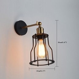 Loft Vintage Vegglamper Industriell Edison Fashion Simplicity Vegglampe Metallsokkel