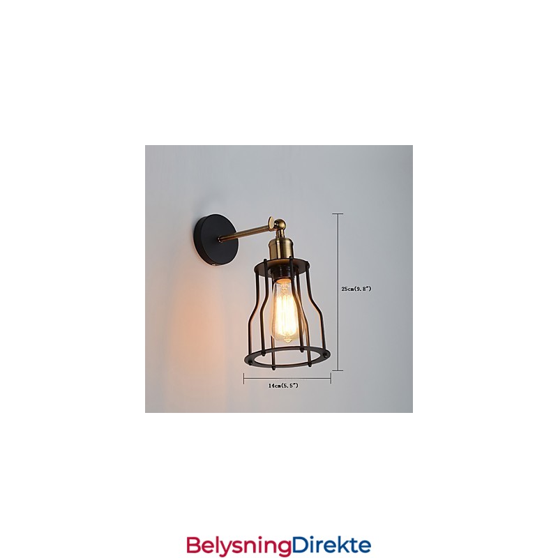 Loft Vintage Vegglamper Industriell Edison Fashion Simplicity Vegglampe Metallsokkel