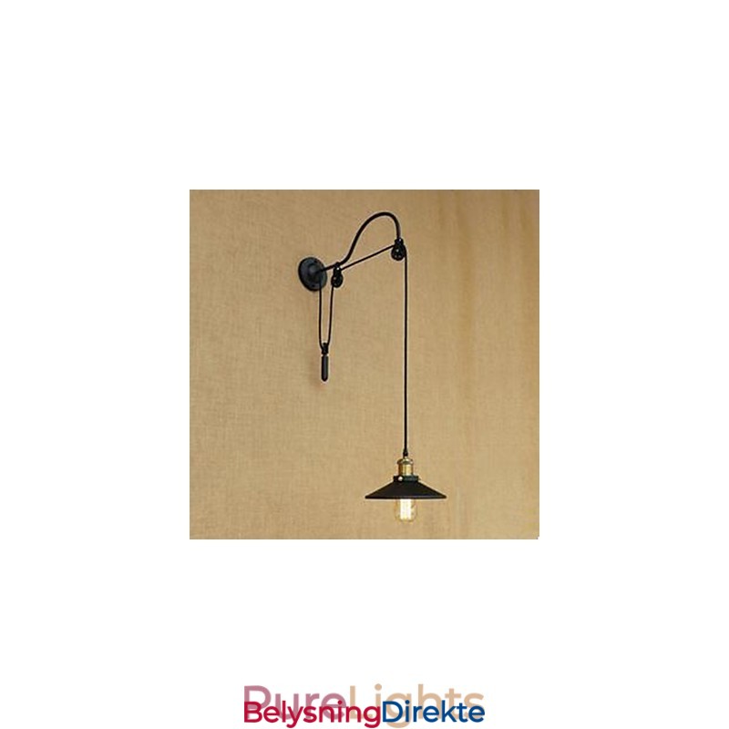 Løftbar Spisestuevegglampe Med Justerbar Gjengelengde På Retro Kreativ Karakter Soveromsvegglampe I Jern