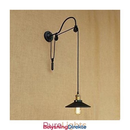 Løftbar Spisestuevegglampe Med Justerbar Gjengelengde På Retro Kreativ Karakter Soveromsvegglampe I Jern