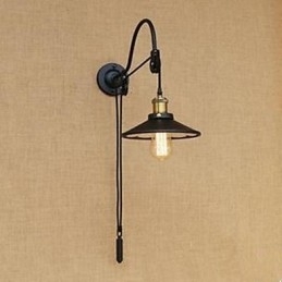 Løftbar Spisestuevegglampe Med Justerbar Gjengelengde På Retro Kreativ Karakter Soveromsvegglampe I Jern