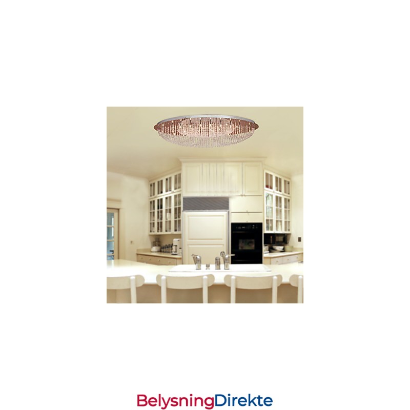 Moderne Samtids Krystall Krom Metall Innfelt Montering