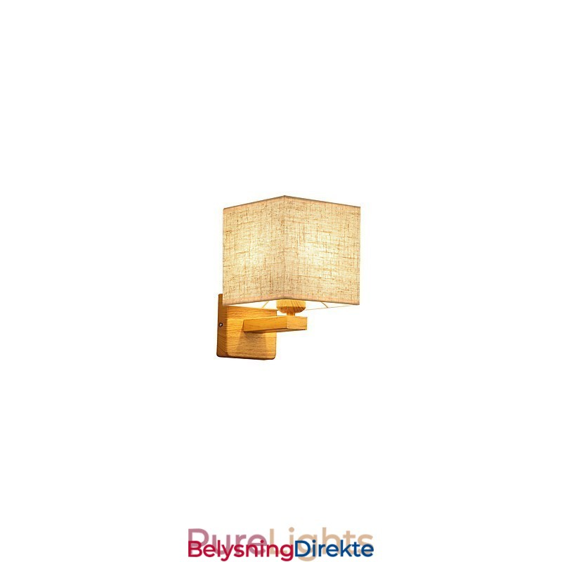 Minimalistisk Bordlampe I Massivt Tre Nattbordslampe