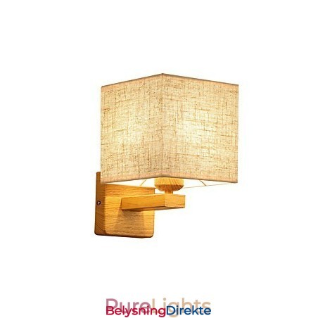 Minimalistisk Bordlampe I Massivt Tre Nattbordslampe