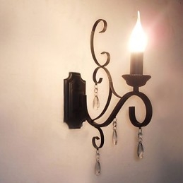 Krystalllyslampe Jern Kreativ Personlighet Korridor Trappedekorasjon Nattbordslampe Vegglampe