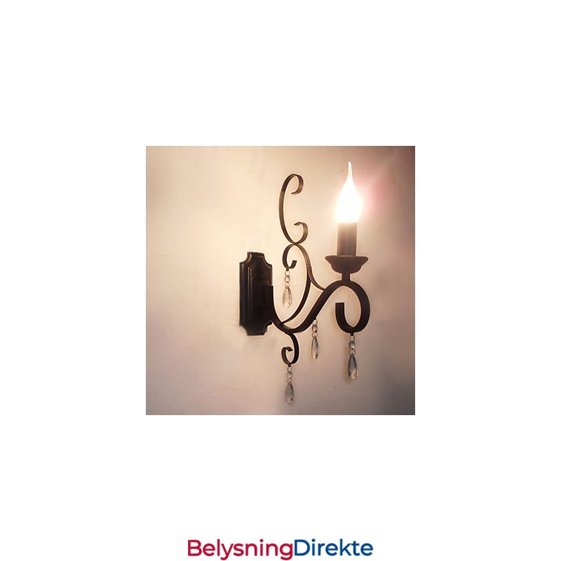 Krystalllyslampe Jern Kreativ Personlighet Korridor Trappedekorasjon Nattbordslampe Vegglampe