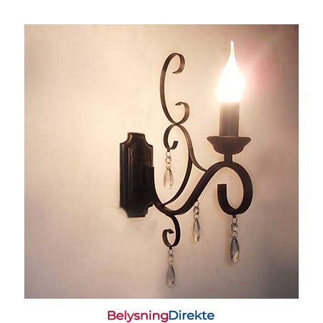 Krystalllyslampe Jern Kreativ Personlighet Korridor Trappedekorasjon Nattbordslampe Vegglampe