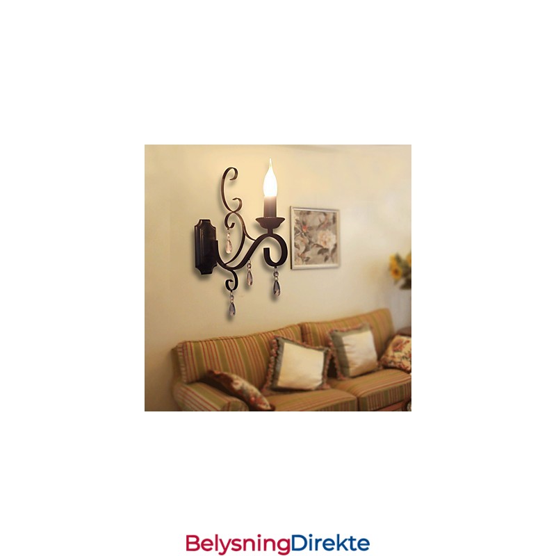 Krystalllyslampe Jern Kreativ Personlighet Korridor Trappedekorasjon Nattbordslampe Vegglampe