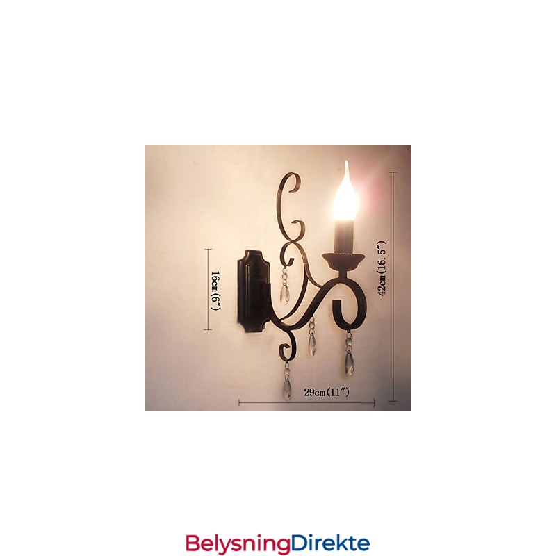 Krystalllyslampe Jern Kreativ Personlighet Korridor Trappedekorasjon Nattbordslampe Vegglampe