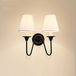 Rustikk Hytte Sort Oksidfinish Funksjon For Øyebeskyttelse Omgivelseslys Vegglampe Vegglampe