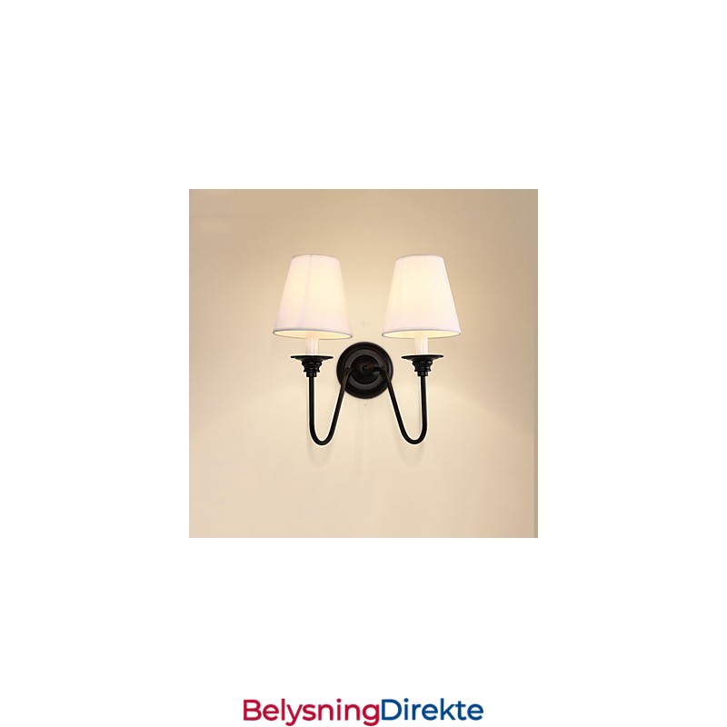 Rustikk Hytte Sort Oksidfinish Funksjon For Øyebeskyttelse Omgivelseslys Vegglampe Vegglampe