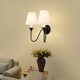 Rustikk Hytte Sort Oksidfinish Funksjon For Øyebeskyttelse Omgivelseslys Vegglampe Vegglampe