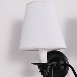 Rustikk Hytte Sort Oksidfinish Funksjon For Øyebeskyttelse Omgivelseslys Vegglampe Vegglampe