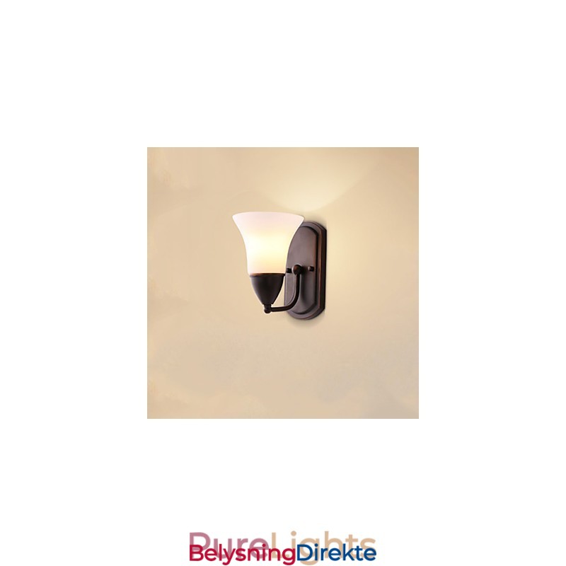 Rustikk Hytte Sort Oksidfinish Funksjon For Øyebeskyttelse Omgivelseslys Vegglampe Vegglampe