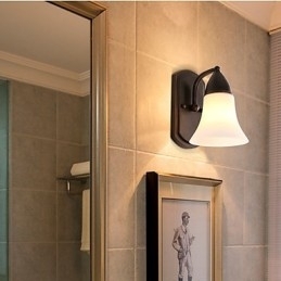 Rustikk Hytte Sort Oksidfinish Funksjon For Øyebeskyttelse Omgivelseslys Vegglampe Vegglampe