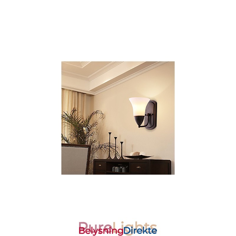 Rustikk Hytte Sort Oksidfinish Funksjon For Øyebeskyttelse Omgivelseslys Vegglampe Vegglampe