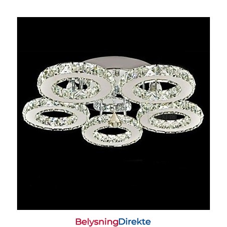 Krystall Innfelt 5 Lys Moderne Gjennomsiktig Galvanisert Rustfritt Stål