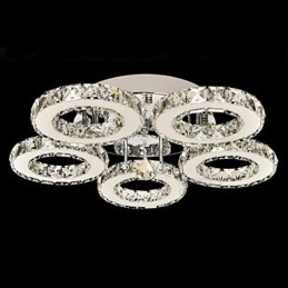 Krystall Innfelt 5 Lys Moderne Gjennomsiktig Galvanisert Rustfritt Stål