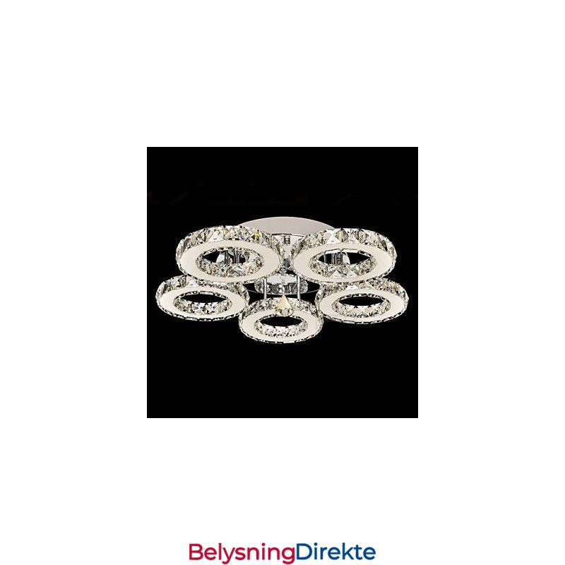 Krystall Innfelt 5 Lys Moderne Gjennomsiktig Galvanisert Rustfritt Stål