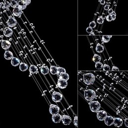 Krystall Pendellampe Lysekronebelysning 5 Lys Sølv Canpoy Klar K9 Krystall Helix Taklamper