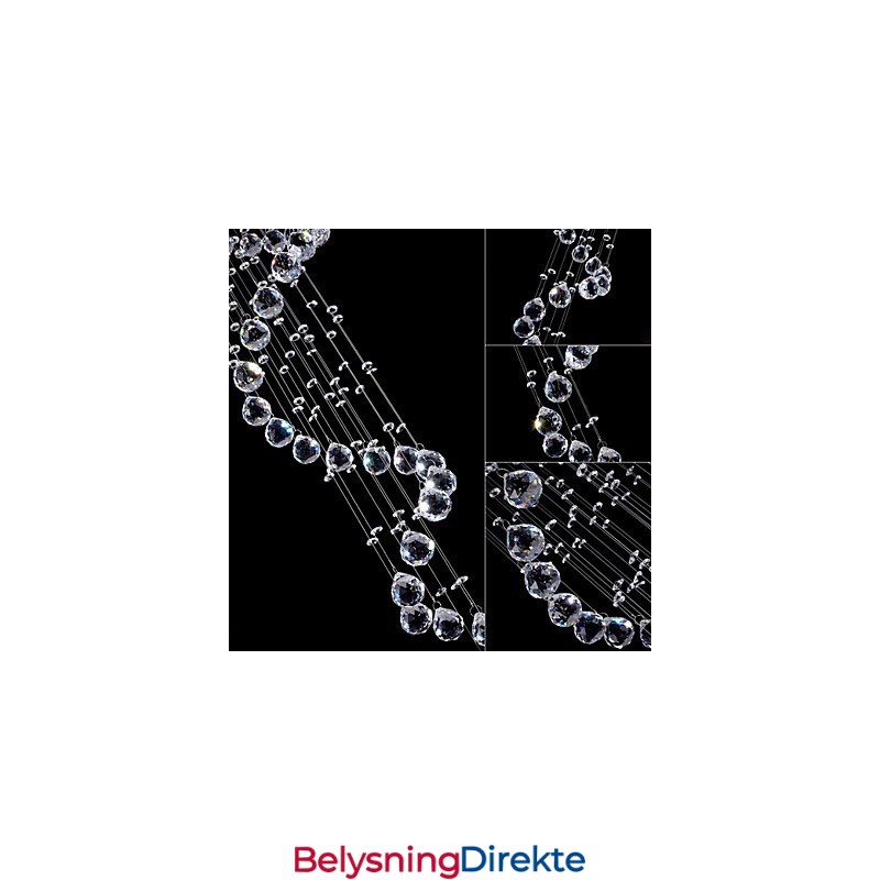 Krystall Pendellampe Lysekronebelysning 5 Lys Sølv Canpoy Klar K9 Krystall Helix Taklamper