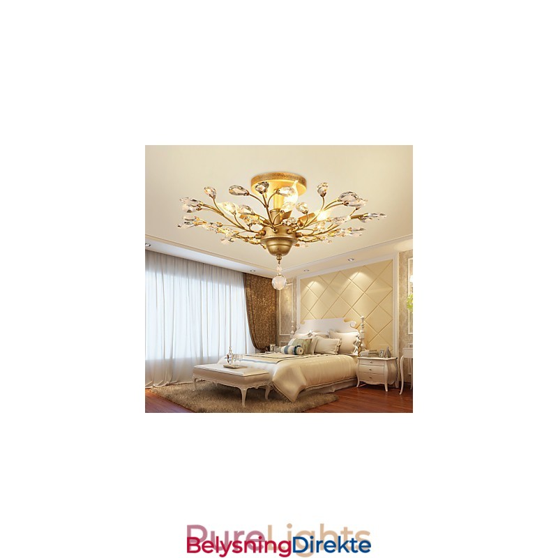 Vintage Krystall Innfelt Metallmaling Svart Eller Gull