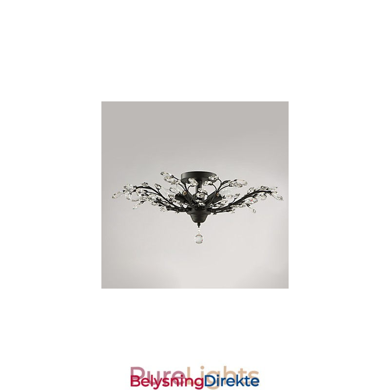 Vintage Krystall Innfelt Metallmaling Svart Eller Gull