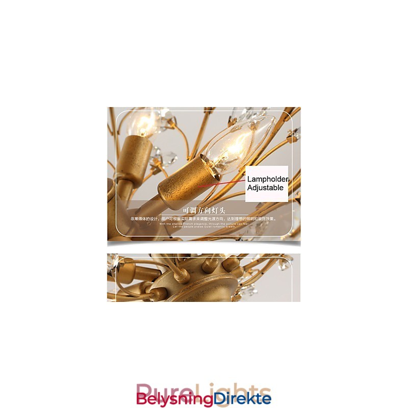 Vintage Krystall Innfelt Metallmaling Svart Eller Gull