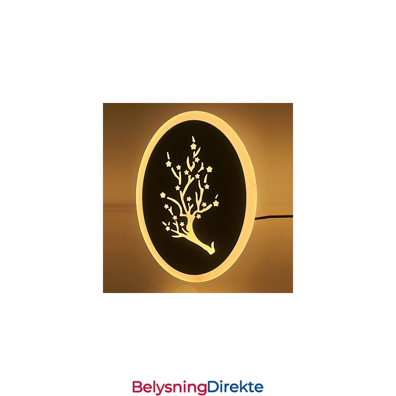 Plomme Utskåret Akryl Skrubbevegglampe Rund Formet Nattbordslampe Korridorlys Varm Hvit Ac220V