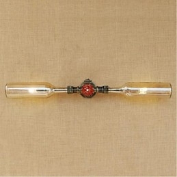 Retro Amerikansk Landsby Kreativ Industri Vind Designer Vannflaske Vegglampe Vegglampe Rav