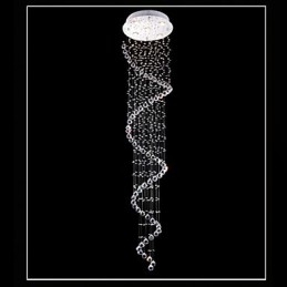 Krystall Pendellampe Lysekronebelysning 5 Lys Sølv Canpoy Klar K9 Krystall Helix Taklamper