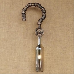 Retro Amerikansk Landsby Kreativ Industri Vind Designer Vannflaske Vegglampe Vegglampe Grå