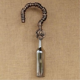 Retro Amerikansk Landsby Kreativ Industri Vind Designer Vannflaske Vegglampe Vegglampe Grå