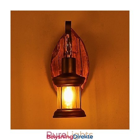 Enkelthodet Industriell Vintage Retro Tre Metall Maling Farge Vegglampe For Hjem Hotell Korridor Dekor Vegglampe